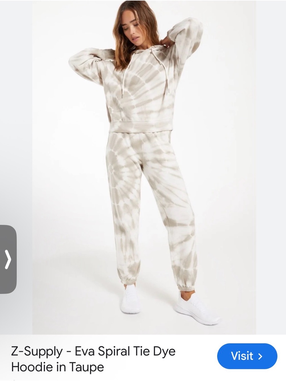 Z Supply Taupe Spiral Tie-Dye Joggers & Hoodie Set